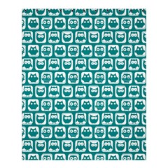 Teal And White Owl Pattern Shower Curtain 60  X 72  (medium)  by GardenOfOphir