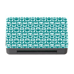 Teal And White Owl Pattern Memory Card Reader With Cf