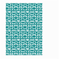 Teal And White Owl Pattern Large Garden Flag (two Sides)