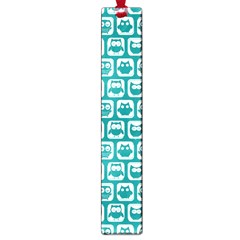 Teal And White Owl Pattern Large Book Marks