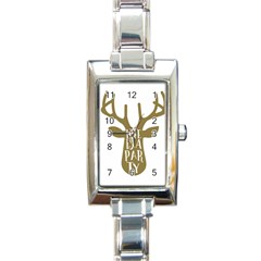 Life Is A Party Buck Deer Rectangle Italian Charm Watches