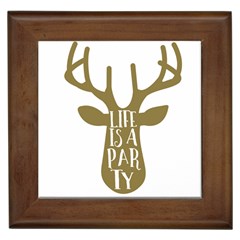 Life Is A Party Buck Deer Framed Tiles