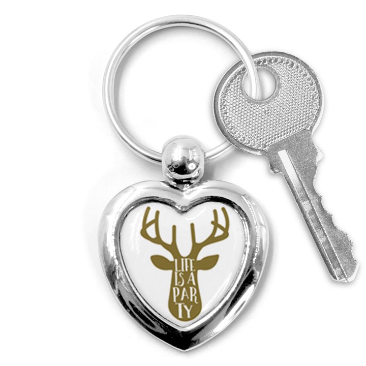 Life Is A Party Buck Deer Key Chains (Heart) 