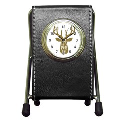 Life Is A Party Buck Deer Pen Holder Desk Clocks