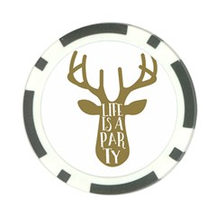 Life Is A Party Buck Deer Poker Chip Card Guards