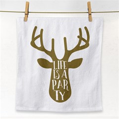 Life Is A Party Buck Deer Face Towel