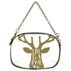 Life Is A Party Buck Deer Chain Purses (two Sides) 