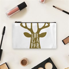 Life Is A Party Buck Deer Cosmetic Bag (small)  by CraftyLittleNodes