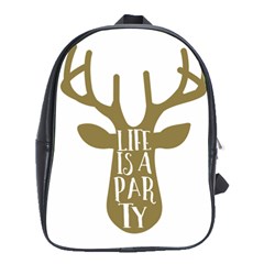 Life Is A Party Buck Deer School Bags(large) 