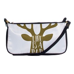 Life Is A Party Buck Deer Shoulder Clutch Bags by CraftyLittleNodes