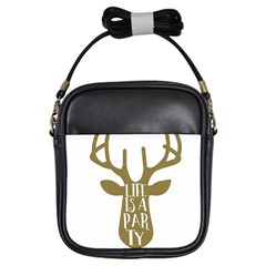 Life Is A Party Buck Deer Girls Sling Bags