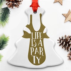 Life Is A Party Buck Deer Christmas Tree Ornament (2 Sides)