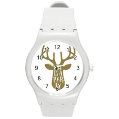 Life Is A Party Buck Deer Round Plastic Sport Watch (m) by CraftyLittleNodes