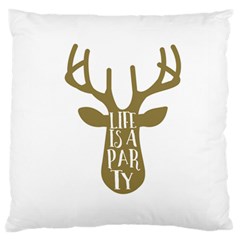 Life Is A Party Buck Deer Large Cushion Cases (one Side)  by CraftyLittleNodes