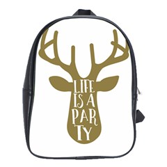 Life Is A Party Buck Deer School Bags (xl) 