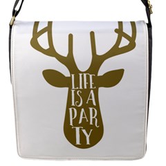 Life Is A Party Buck Deer Flap Messenger Bag (s) by CraftyLittleNodes