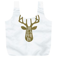 Life Is A Party Buck Deer Full Print Recycle Bags (l) 