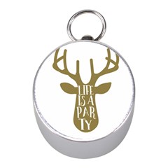 Life Is A Party Buck Deer Mini Silver Compasses