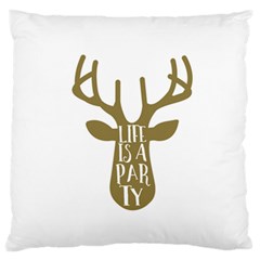 Life Is A Party Buck Deer Standard Flano Cushion Cases (two Sides) 