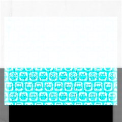 Aqua Turquoise And White Owl Pattern Rectangular Jigsaw Puzzl