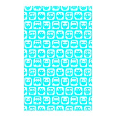 Aqua Turquoise And White Owl Pattern Shower Curtain 48  X 72  (small) 