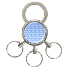 Blue And White Owl Pattern 3-ring Key Chains