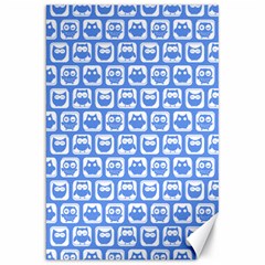 Blue And White Owl Pattern Canvas 20  X 30   by GardenOfOphir