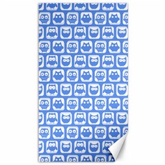 Blue And White Owl Pattern Canvas 40  X 72  