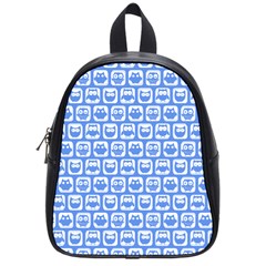 Blue And White Owl Pattern School Bags (small)  by GardenOfOphir