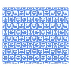 Blue And White Owl Pattern Double Sided Flano Blanket (small)  by GardenOfOphir