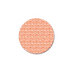 Coral And White Owl Pattern Golf Ball Marker by GardenOfOphir