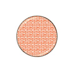 Coral And White Owl Pattern Hat Clip Ball Marker (4 Pack) by GardenOfOphir