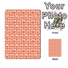 Coral And White Owl Pattern Multi-purpose Cards (rectangle)  by GardenOfOphir