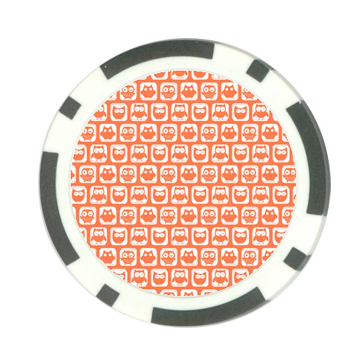 Coral And White Owl Pattern Poker Chip Card Guards (10 pack) 