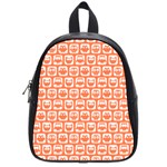 Coral And White Owl Pattern School Bags (Small)  Front