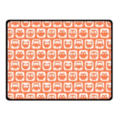 Coral And White Owl Pattern Fleece Blanket (small)