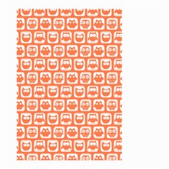 Coral And White Owl Pattern Small Garden Flag (two Sides)