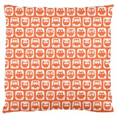 Coral And White Owl Pattern Large Cushion Cases (one Side) 