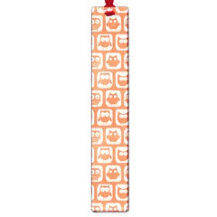 Coral And White Owl Pattern Large Book Marks