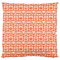 Coral And White Owl Pattern Standard Flano Cushion Cases (one Side)  by GardenOfOphir