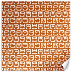 Orange And White Owl Pattern Canvas 20  X 20  