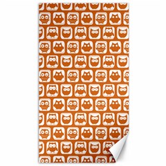 Orange And White Owl Pattern Canvas 40  X 72   by GardenOfOphir