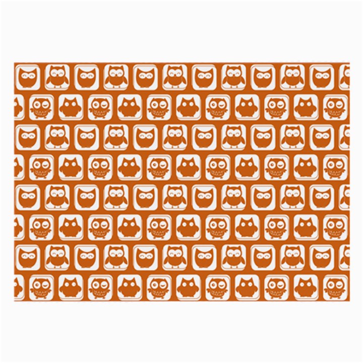 Orange And White Owl Pattern Large Glasses Cloth