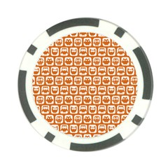 Orange And White Owl Pattern Poker Chip Card Guards (10 Pack) 