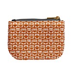 Orange And White Owl Pattern Mini Coin Purses Back