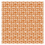 Orange And White Owl Pattern Small Memo Pads 3.75 x3.75  Memopad