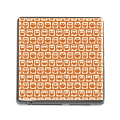 Orange And White Owl Pattern Memory Card Reader (square) by GardenOfOphir