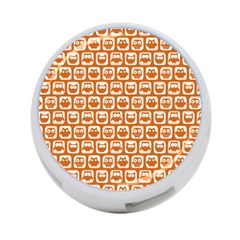 Orange And White Owl Pattern 4-port Usb Hub (one Side)