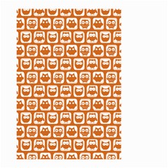 Orange And White Owl Pattern Small Garden Flag (two Sides)