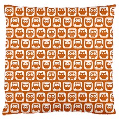 Orange And White Owl Pattern Large Cushion Cases (one Side) 